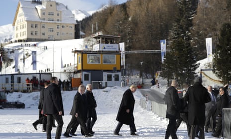 Donald Trump arrives in Davos, Switzerland, to start a two-day visit to the World Economic Forum.