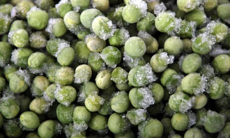 Peas … no big difference nutritionally between fresh and frozen.