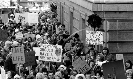 Marchers in St Paul, Minnesota, protested the supreme court’s Roe decision, January 1973.