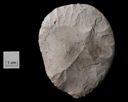 A grey stone rounded blade