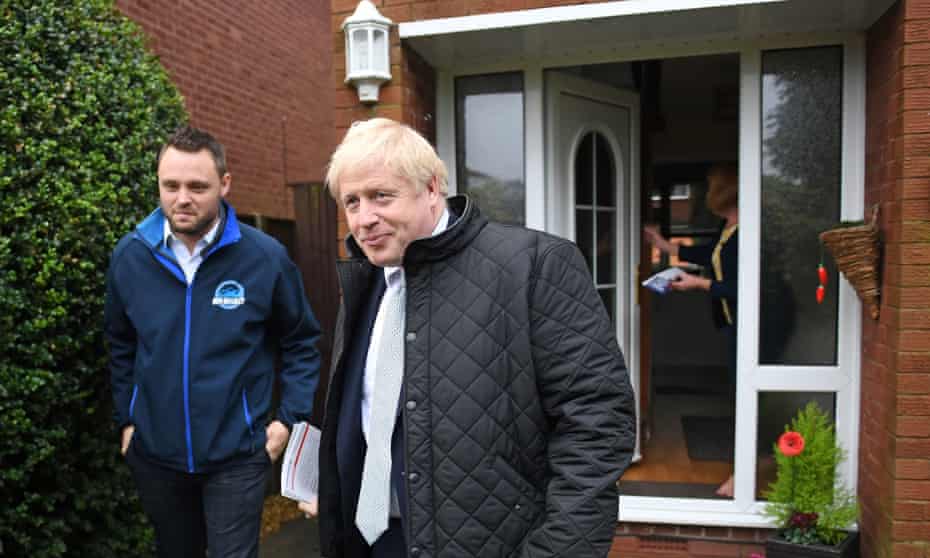 Boris Johnson door-knocking in Mansfield, Nottinghamshire on 16 November.