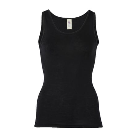 Women’s simple vest in black merino wool