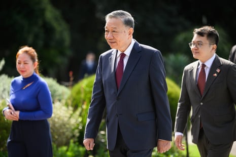 Vietnam president To Lam at Government House in Sydney on Monday