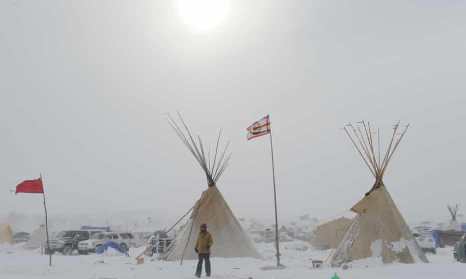 Oceti Sakowin (Sacred Stone) camp near the Standing Rock Reservation, Cannon Ball, North Dakota, United States on December 6, 2016.