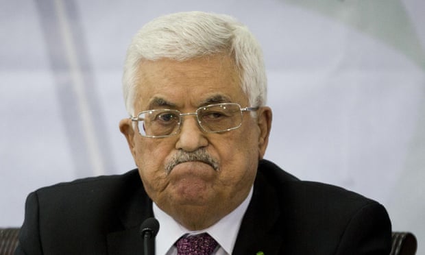 Palestinian president Mahmoud Abbas at the meeting of the Palestine Liberation Organisation’s central committee.