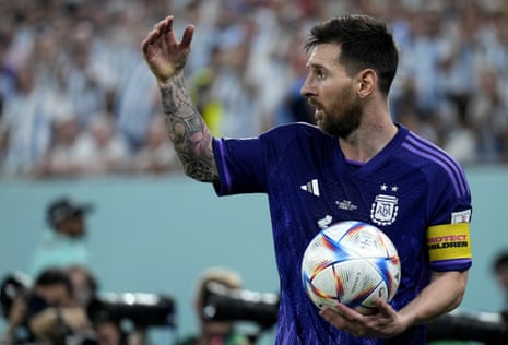 Argentina’s Lionel Messi during the World Cup group C soccer match between Poland and Argentina.