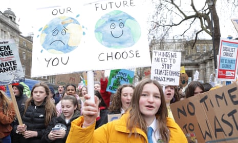 Students at climate protest in London
