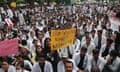 Doctors at a protest march on Friday over the alleged rape and murder of a trainee doctor in Kolkata