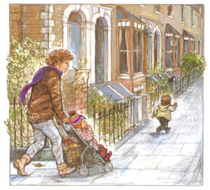 The toddler runs ahead of his mum in the first book in the Alfie series, Alfie Gets in First (1981).