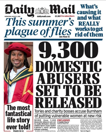 Daily Mail front page, 5 August 2026.