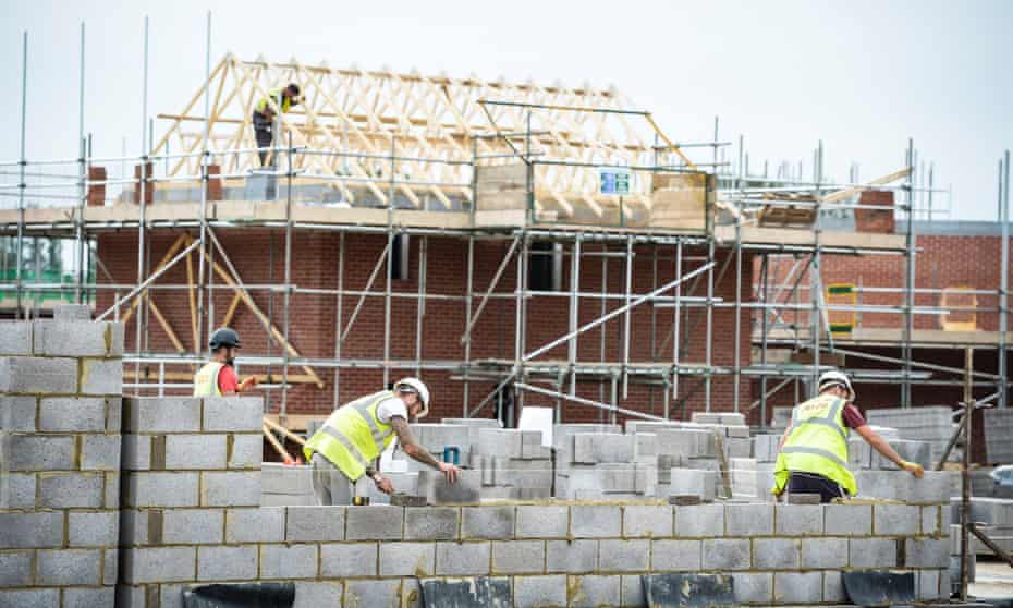 Builders on a new-build house
