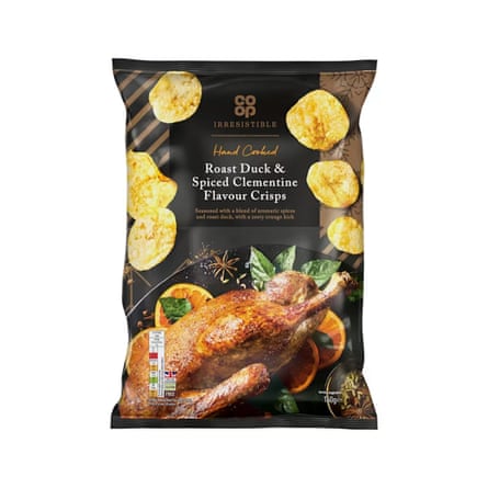 Co-op Irresistible hand cooked duck & clementine crisps 150g packet