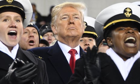 Donald Trump attends the annual army-Navy football game in Philadelphia on Saturday.
