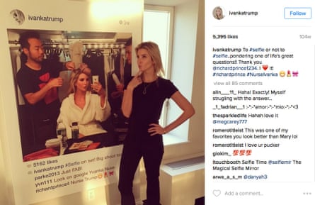 ‘That abomination of narcissism, a selfie of a selfie’ … Ivanka Trump poses with Richard Prince’s work.