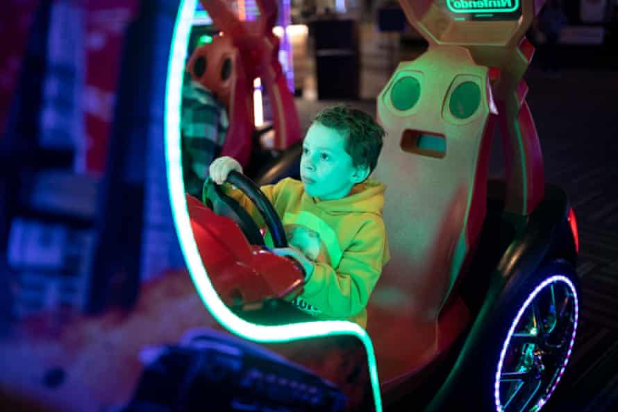 Gavin Thomas plays at Gameworks, an arcade at the Mall of America, in Bloomington, Minn., on Saturday, December 8, 2018.