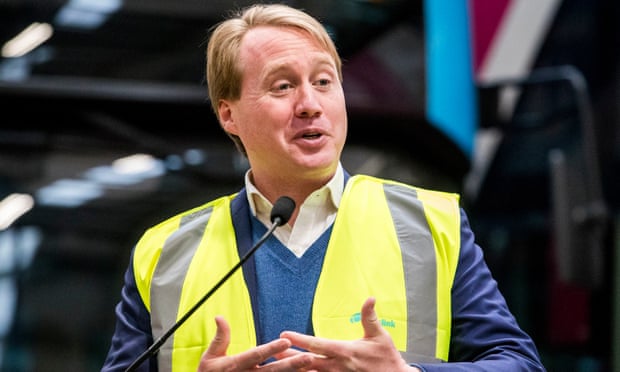 WrightBus President Joe Bamford, speaking as TransLink, unveiled Northern Ireland's first sustainable fuel cell buses, which are powered by wind power, in 2020 at their Milewater Service Center in Belfast.