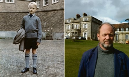 Alex Renton as a child at Ashdown House, and 40 years later;