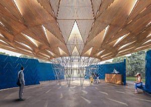 The interior of Francis Kéré’s pavilion.