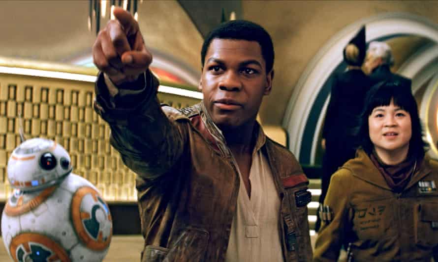 BB-8, John Boyega and Kelly Marie Tran in the 2017 film Star Wars: The Last Jedi.