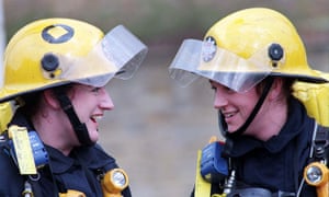 Two female firefighters