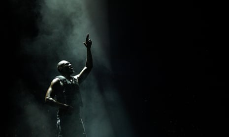 Stormzy performs on the Pyramid stage on day three of the Glastonbury festival.
