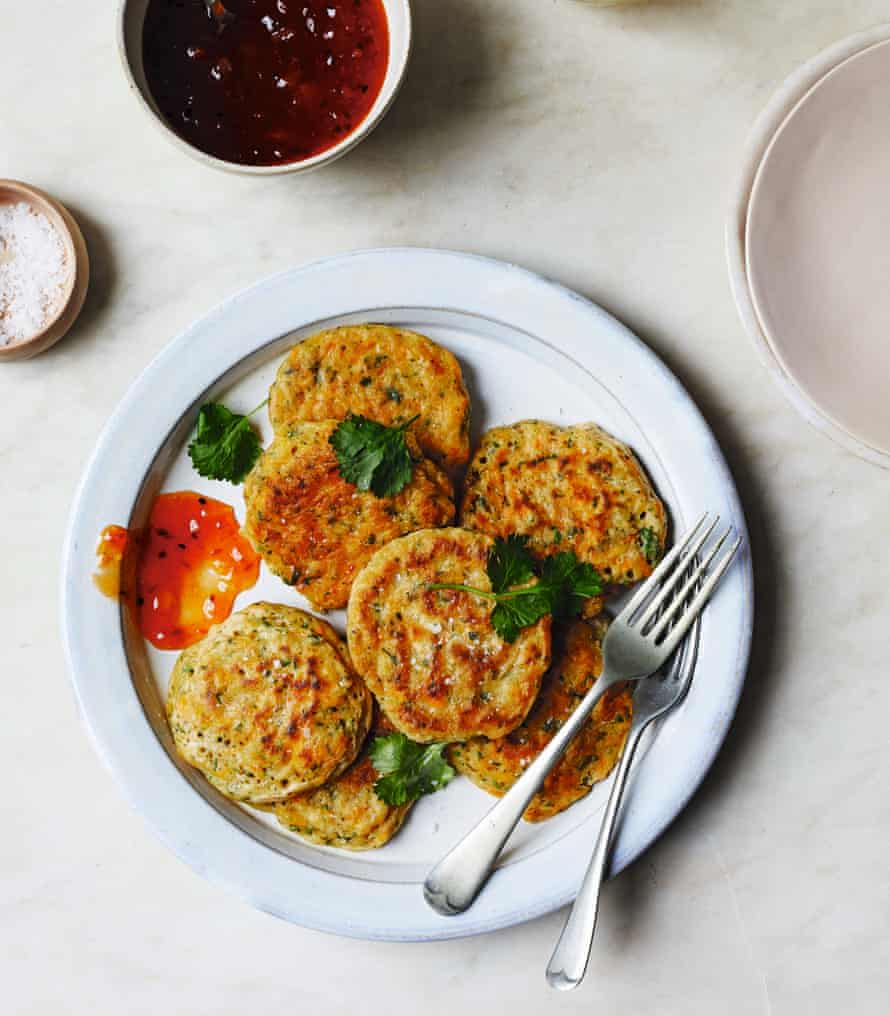 Katy Bescow's easy vegan carrot and coriander fritters