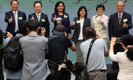 Politicians and industry officials attend an event to mark the launch the Hong Kong’s nationwide campaign to promote Traditional Chinese Medicine earlier this month – an industry that uses ingredients from endangered species