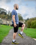 Joel Snape demonstrating an easy exercise to help improve balance.