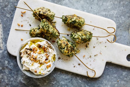 Super fresh… Fish skewers from Oded Oren with candied lemon and tzatziki.