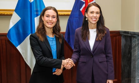 Finnish prime minister Sanna Marin meets her New Zealand counterpart Jacinda Ardern