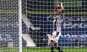 Karlan Grant reacts after missing the chance to open the scoring.