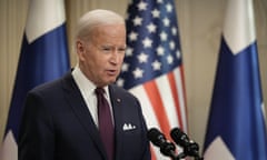 Biden in Helsinki on Thursday. ‘I’m serious about doing all we can to free Americans being illegally held in Russia',’ he said.