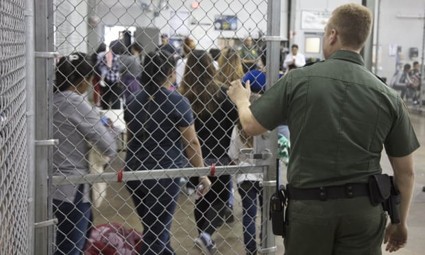People detained by US Border Patrol agents are held in a ‘processing centre’ in Texas.