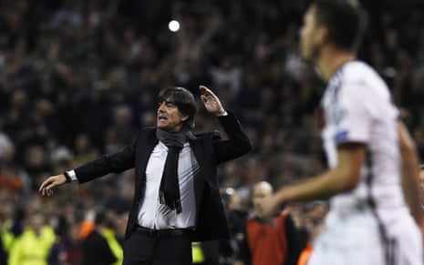 Joachim Loew frustrated on the touchline.