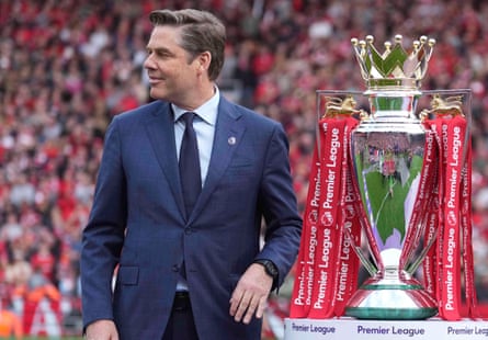 Chief executive Richard Masters with the Premier League trophy.