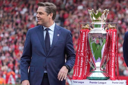 Chief executive Richard Masters with the Premier League trophy.