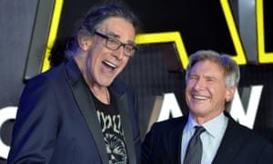 Peter Mayhew with Harrison Ford in 2015.