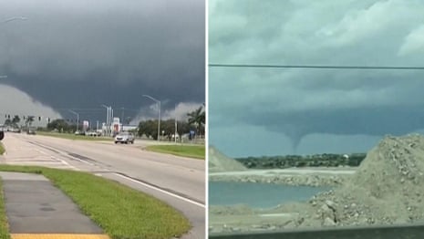 Tornadoes spotted in south Florida ahead of Hurricane Milton – video 