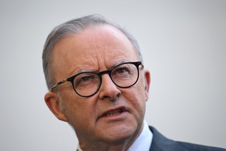 Anthony Albanese in Melbourne this morning.