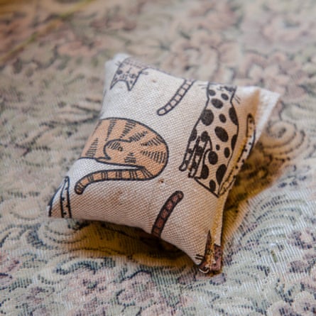 Closeup image of Honeysuckle Cat Toys honeysuckle and catnip pouch.