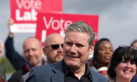 Keir Starmer in Chatham, Kent, where Labour took overall control of Medway council for the first time since 1998.
