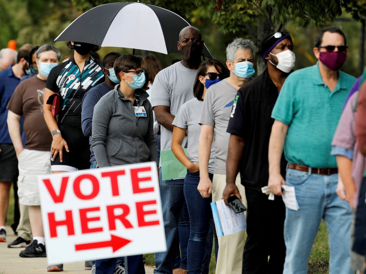 Us 2020 Election Could Have The Highest Rate Of Voter Turnout Since 1908 Us News The Guardian