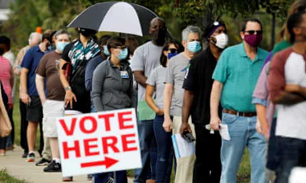 Us 2020 Election Could Have The Highest Rate Of Voter Turnout Since 1908 Us News The Guardian