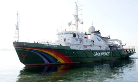 The Greenpeace ship, which is conducting an expedition to explore the coral reef off the mouth of the Amazon river, which could be threatened by oil projects.