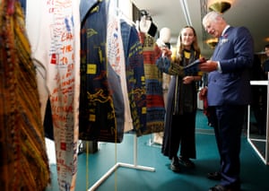 The Prince of Wales is shown sustainable clothing.