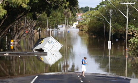 Flooded streets in New South Wales, Australia