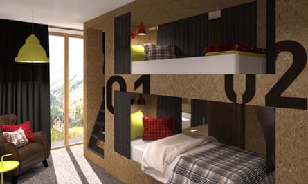 Bedroom in Moontain Hostel, Oz-en-Oisans, France