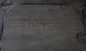 Inscription on Shakespeare’s grave at Holy Trinity church in Stratford-on-Avon