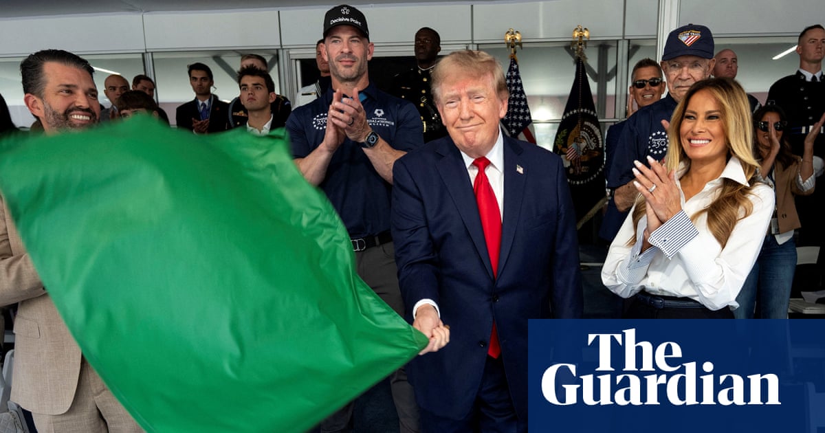 Donald’s big day out at Washington’s IndyCar race – from furious flag-waving to dubious weather forecasting