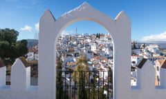 Comares, Malaga Province, Spain<br>Comares, Malaga Province, Andalusia, southern Spain. Overall view.